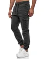 Tazzio Herren Cargohose 16610 – Cargo Jogger Chino Hose Regular Fit mit Stretch Baumwollmischung – Freizeit Jeanshose Anthrazit 4XL