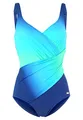 Lascana Damen Badeanzug mit Farbverlauf & Wickeloptik, Softcups, Shaping-Effekt für eine schöne Silhouette am Strand