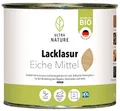 ULTRA NATURE Lacklasur 0,375L, Eiche Mittel, Vegan, Bio, Lösemittelfrei, Seidenglanzend, Holzlasur