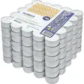 ​HORECA CANDLES Teelichter 8h – 200 Stück Weiß – Unparfümiert – Aluhülle – - Weiß
