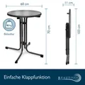 Bistrotisch Campingtisch Balkontisch Gartentisch schwarz weiß 60, 70, 80 cm