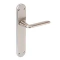 Emuca - Türgriffe für Innenttüren, Türgriff-Set mit Platten 43x250 mm für Zimmertüren, Aluminium und Zamak, satiniertes Nickel.