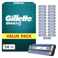 Gillette Mach 3 Klingen Herren, 24 Original Rasierklingen, Blau - Ersatzklingen Männer für Nassrasierer mit Gleitstreifen für Ein Sanftes Gleiten Und Klingenbeschichtung