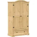 vidaXL Kleiderschrank Corona 102x52x186 cm Massivholz Kiefer 4012156
