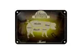 Femer GmbH Metallschild Fleisch 18x12cm Schwein exklusiv Menü, (1 St), gewölbte Oberfläche, abgerundete Ecken, umgeschlagene Kanten