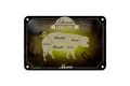 Blechschild Fleisch 18x12 cm Schwein exklusiv Menü Metall Deko Schild