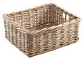 Kobolo Rattankorb Regalkorb Aufbewahrung - eckig - Rattan - Kubu grau - groß - 52x40x20 cm