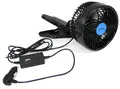 RAMROXX Tischventilator 12Volt Lüfter für PKW Auto 15cm für Zigarettenanzünder mit Klemmfuss