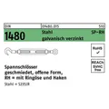 Spannschloss DIN 1480 offen m.Ringöse/Haken SP-RH M 24 Stahl 3.6 galvanisch verzinkt galvanisch v... (014800150240000)