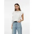 Vero Moda Blusenshirt VMTRINE SL LACE TOP WVN NOOS Baumwolle weiß XL (42/44)