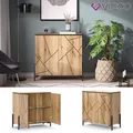 Kommode Hatto, Eiche Evoke, 84 x 80,1 cm, mit 2 Türen, Wohnzimmer Vicco