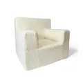 FORTISLINE Kindersessel Mini aus Teddy-Stoff 51 x 33 x 47 cm - weicher Kinderzimmer Sessel mit Schaumstofffüllung, abnehmbarem Bezug, Oeko-TEX, hergestellt in der EU, Beige