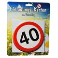 Einladungs-Karten *40* mit Umschlag zum 40. Geburtstag