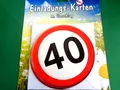 6 Stk. Einladungs-Karten mit Umschlag " 40. Geburtstag ", Neu & OVP