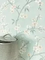 Newroom Tapete Blau Vliestapete Blumen - Blumentapte Floral Hellblau Grau Blätter Bäume Mustertapete Tropisch Natur Botanisch inkl. Tapezier-Ratgeber