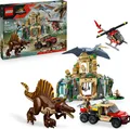 LEGO Jurassic World Spinosaurier & Quetzalcoatlus: Hubschrauber-Einsatz –  2 Spielzeug-Dinosaurier,  Hubschrauber, Lkw und 4 Minifiguren – Geschenk für Jungen und Mädchen ab 8 Jahren – 76976