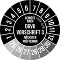 Frank Paperman® DGVU V3 Prüfplaketten Schwarz inkl. Folienstift, Prüfplaketten Nächster Prüftermin, UV-beständig, Hohe Klebkraft, 5 Farben, 2 Größen (120, 20 mm)