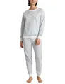 CALIDA Cotton Stripes Bündchen-Pyjama Damen, aus 100% Baumwolle, atmungsaktiv und klimaregulierend