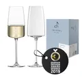 Zwiesel Glas Sektgläser Vivid Senses (2-er Set), filigrane Champagner Gläser mit Moussierpunkt, spülmaschinenfeste Tritan-Kristallgläser, Made in Germany (Art.-Nr. 122430)