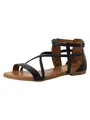 Tamaris Damen Sandalette flach, schwarz, 38 EU
