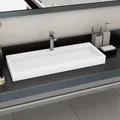 Waschbecken 120 X 46 X 11 Cm Mineralguss/marmorguss Weiß - Vidaxl