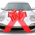 Riesige Große Rote Schleife, Geschenkschleife Große - XXL 76 cm, Riesige Autoschleife, Schleife groß, für Auto Fahrrad Weihnachten Große Geschenk Hochzeit Party Feier(Keine Formulierung)