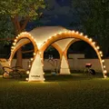 LED Event Pavillon 3,6 x 3,6m DomeShelter Garten Pavillion inkl. Solarmodul Pavilion Designer Gartenzelt Camping Pavilon Partyzelt mit Beleuchtung ... - Orange