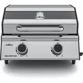 Grillfürst G201E 2-Brenner Gasgrill portabel v2 - Campinggrill / Balkongrill 50mbar - Silber