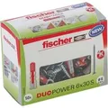 Dübel DUOPOWER 6x30 S LD hellgrau/rot, 50 Stück, mit Schraube