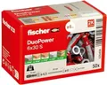 fischer DuoPower 6x30 S 2K Dübel mit Schrauben Ø 6 mm x 30 mm, 50 Stück
