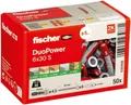 Fischer DuoPower 6 x 30 S, Universaldübel mit Sicherheitsschraube, 50 Stück