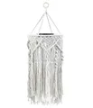 Dehner Solar-Hängelampe Amara, Gartenleuchte mit warmweißem Licht, IP44, Ø 26 cm, Höhe 70 cm, Baumwolle, weiß/Creme
