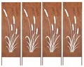 SICHTSCHUTZ 4x - ROST GARTEN DEKO 160x50CM WINDSCHUTZ METALL ROSTOPTIK EDELROST