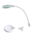Lumeno 6805WS Lupenleuchte LED Klemmleuchte mit 30 SMD-LEDs, 6 Watt, 550 Lumen Ideal für Kosmetiksalons, Arztpraxen, Hobbybastler, Leuchtlupe, Lesehilfe, Vergrößerungslampe, Weiß 5 Dioptrien