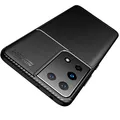 AVANA Hülle für Samsung Galaxy S21 Ultra 5G Schutzhülle Flexibles Slim Case Schwarz Schutz Silikon TPU Schale Kratzfest Handyhülle Bumper Cover Carbon Optik