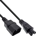 InLine Netzkabel, C14 Kupplung auf C5 Stecker, schwarz, 3m (3 m) (16553)