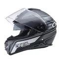 O'NEAL | Motorradhelm | Enduro Touring Adventure Street | Guter Fit, Pinlock und Bluetooth fähig, integrierte Sonnenblende | M-SRS Helmet String V.22 | Erwachsene | Schwarz Grau | Größe XS