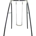 AXI Schaukel aus Metall in Anthrazit & Creme | Einzelschaukel mit Gestell für Kinder / Kinderschaukel | Schaukelgestell für den Garten - Schwarz