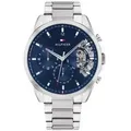 Tommy Hilfiger für Herren. 1710448 Analoguhr Marine Stahl (OSFA), Lässig, Armbänder, Rostfreier Stahl