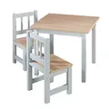 roba Kindersitzgruppe 'Woody' - 2 Kinderstühle & 1 Tisch - Sitzgarnitur/Sitzmöbel für Kinder in Holzdekor & Taupe
