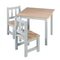 Roba Kids Kindersitzgruppe 2 Stühle + Tisch Woody - holz taupe TOP