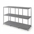 FLOORDIREKT Metallregal Concept Epure MK-018 - Offenes Sideboard & Ablageregal - 3 Ablageflächen - Grau