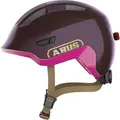 ABUS Kinderhelm Smiley 3.0 ACE LED - Fahrradhelm mit Licht - tiefe Passform & Platz für einen Zopf - für Mädchen und Jungs - Violett Glänzend, ... - Violett