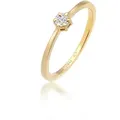 Verlobungsring ELLI DIAMONDS "Diamant Weiß Brillantschliff (0.045 ct) 585 Gelbgold" Gr. 58, gold (gold, weiß), Fingerringe, Damen, 58mm, 0.03 ct P1 = bei 10-facher Vergrößerung erkennbare Einschlüsse, Gelbgold 585, 2mm