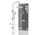 EISL Duschset DUSCHTRAUM Duschsäule mit großer Regendusche 200 x 200 mm und Handbrause, ideal zum Nachrüsten-Nutzung vorhandener Bohrlöcher komplettes Montageset Chrom/Weiß DXLD60087CS