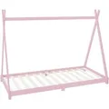 ML-Design Kinderbett Tipi 90x200 cm mit Lattenrost Rosa aus Massivholz
