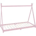 Ml-design - Kinderbett Tipi 90x200 Cm Rosa Mit Lattenrost, Indianer Bett Aus Massivholz, Hausbett Für Mädchen, Kiefernholz, Bodenbett Kinderhaus Jugendbett Holzbett Bettenhaus Spielbett Bettgestell Zelt