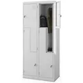 JAN NOWAK Umkleideschrank Spind JULIA 4 Abteile 185 x 80 x 45 cm Stahl
