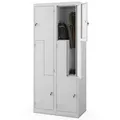 Deluke Umkleideschrank, Grau, Metall, Rechteckig, 80x185x45 cm, Garderobe, Garderobenschränke, Garderobenschränke