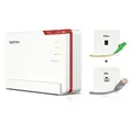 FRITZ!Box 5690 Pro Wifi 7-Router Gigabit Ethernet Tri-Band (2,4 GHz / 5 GHz / 6 GHz) für Glasfaser & DSL-Anschlüsse, WLAN Mesh, DECT-Basis - Weiß